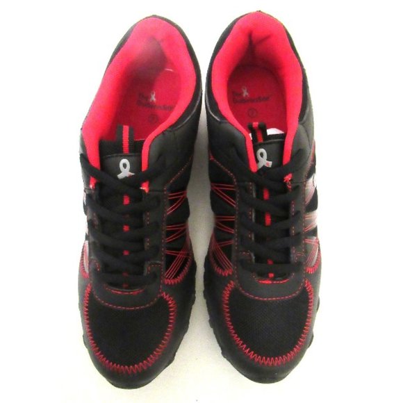 red-on-black sneakers  Sz 7 - Picture 2 of 6